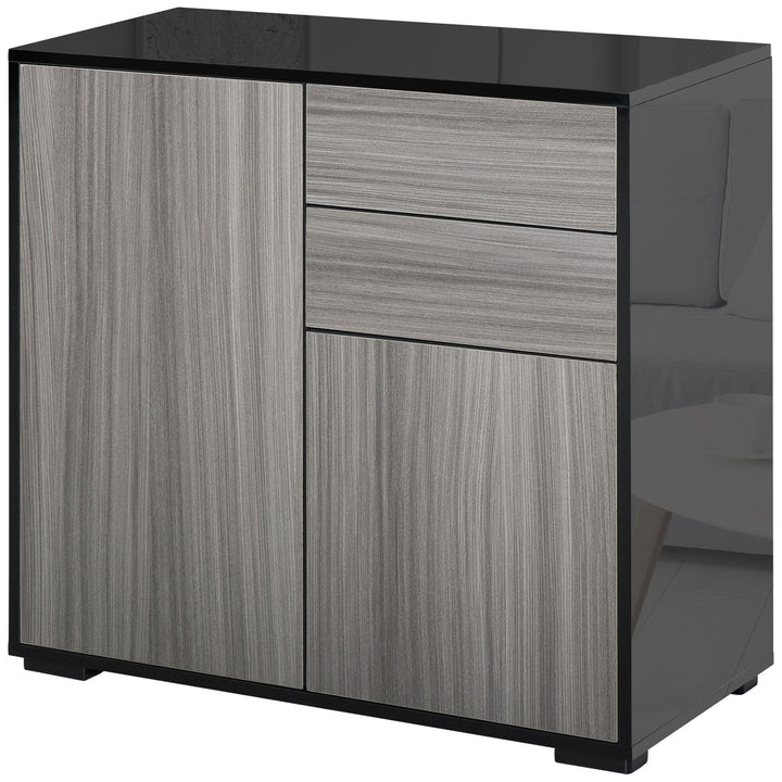 MCL High Gloss Frame Sideboard, Push-Open Design with 2 Drawer for Living Room, Bedroom, 74H x 79W x 36Dcm