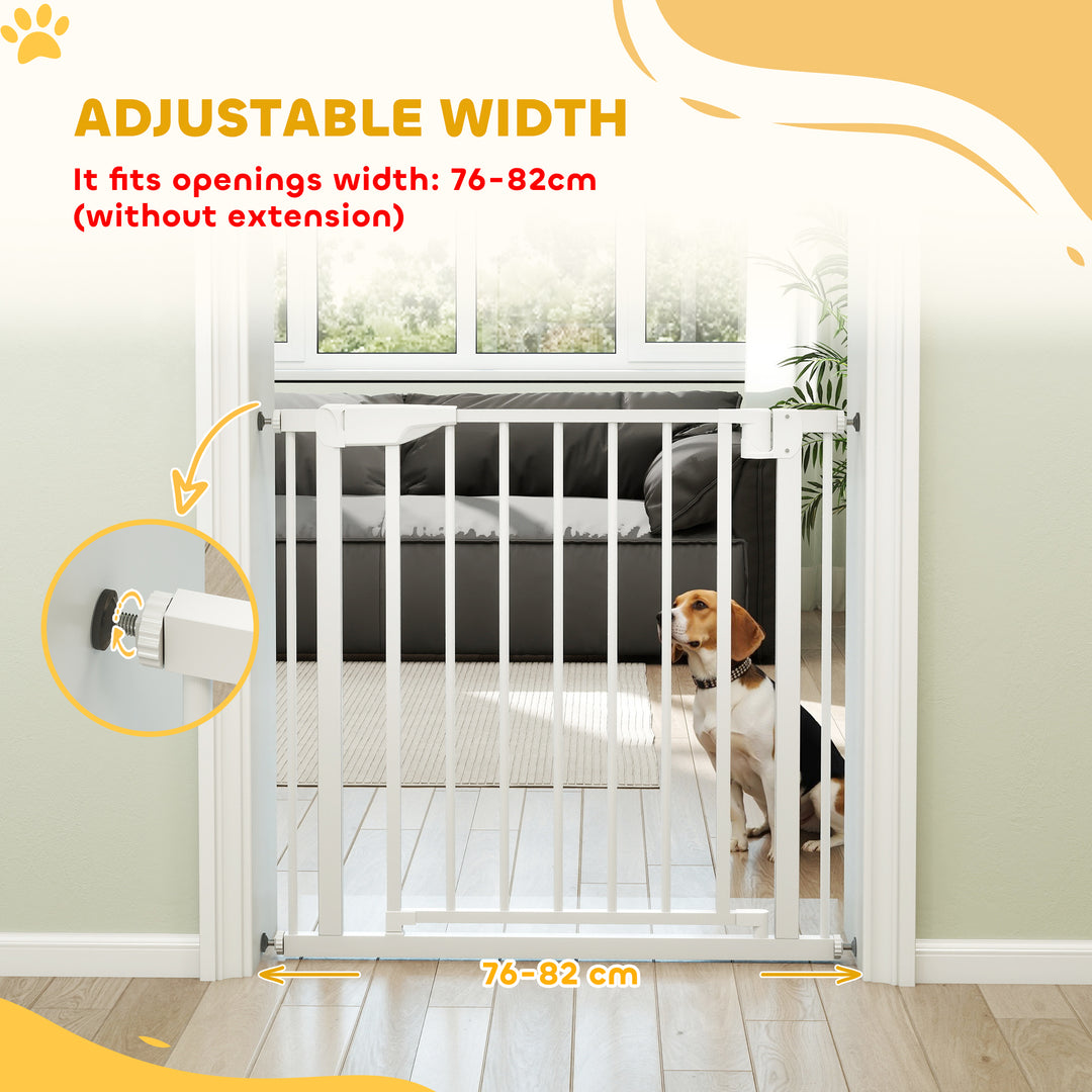 Baby Gate, Pet Safety Gate Pressure Fit, 76-81cm Wide with Two-Way Ope