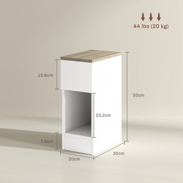 Set of Two Modern Storage Bedside Tables - White
