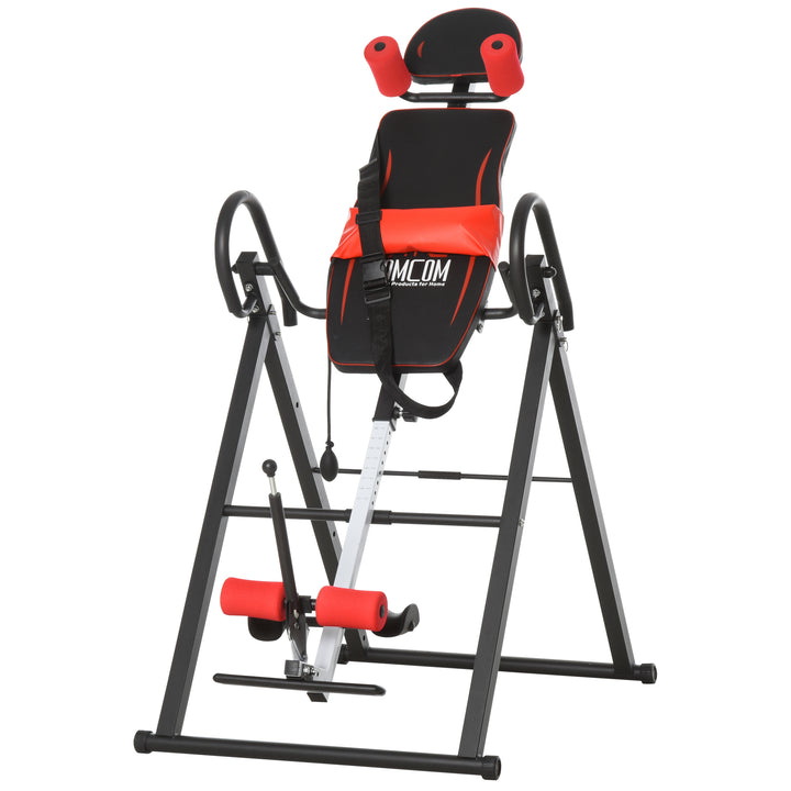 HOMCOM Steel Adjustable Pain Relief Gravity Inversion Table Red/Black