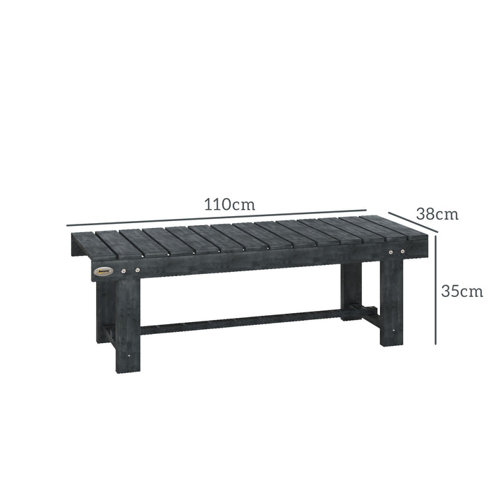 2-Seater Garden Wooden Bench, Grey