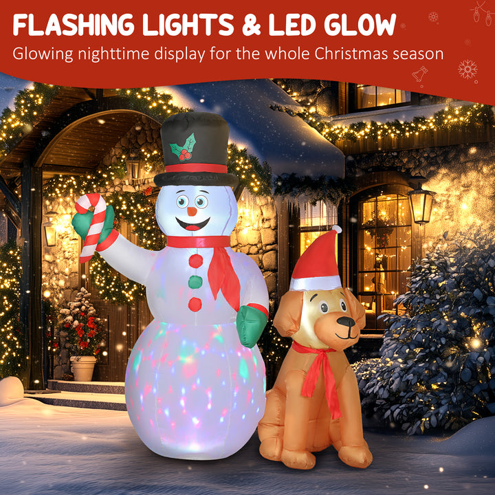 MCL 6FT Christmas Inflatables Snowman &amp; Dog with Built-in LED Lights and Flashing Light, Blow Up Christmas Inflatable Decoration for Indoor Outdoor Decor, Garden