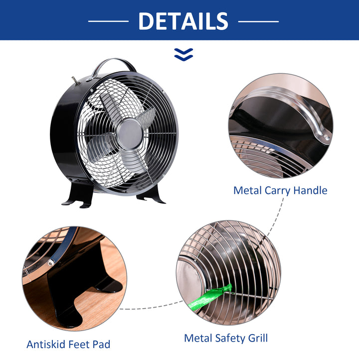 10" 2-Speed Electric Table Desk Fan w/ Safety Guard Anti-Slip Feet Portable Personal Cooling Fan Home Office Bedroom Black