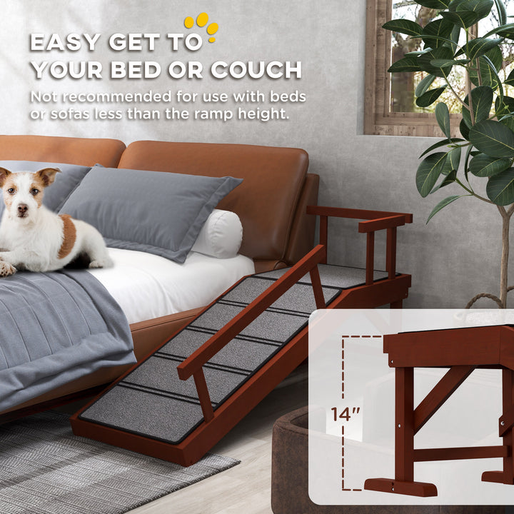 Wooden Dog Ramp with Removable Guardrails, Non-Slip Surface, 125 cm Lo