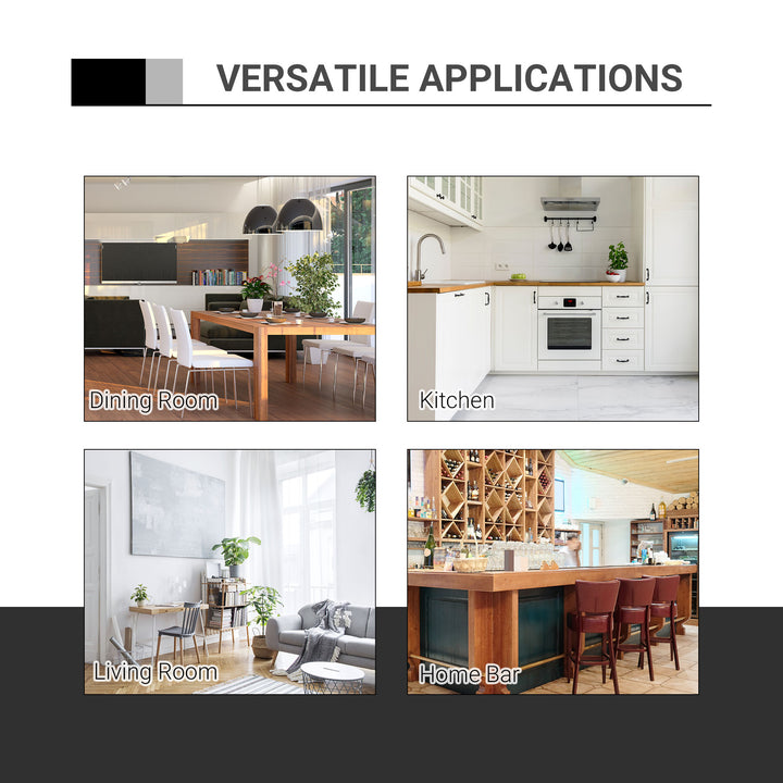 MCL Bar Table 60cm Adjustable Height Round Bistro Table w/ Swivel Top Metal Frame Counter Surface Stylish Kitchen Conservatory White