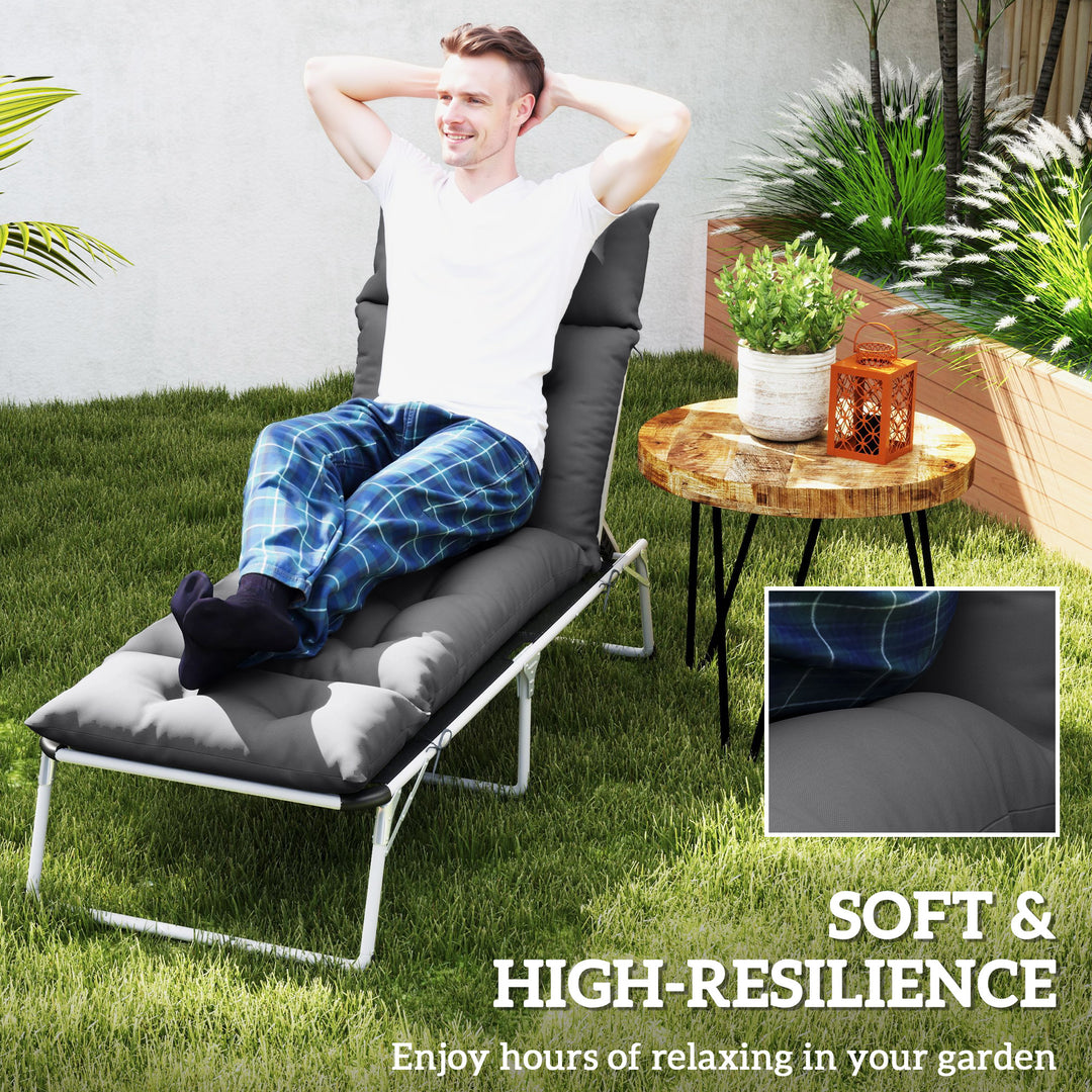 Sun Lounger Cushion Only, 190 x 56 x 10 cm Garden Lounge Chair Cushion