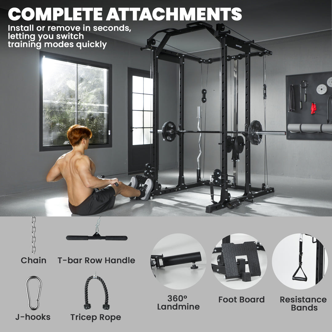 Lat Pull-Down Home Gym Machine with Cable Crossover for Home Strength Training