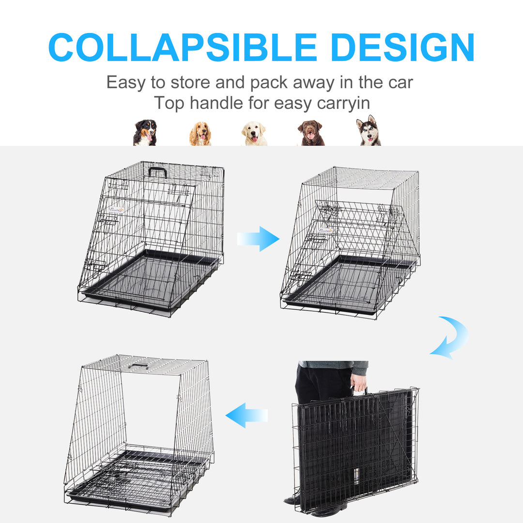 MCL Trapeze Collapsible Dog Pet Travel Box Cage Removable Tray 93 x 58 x 65cm
