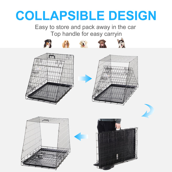 MCL Trapeze Collapsible Dog Pet Travel Box Cage Removable Tray 93 x 58 x 65cm