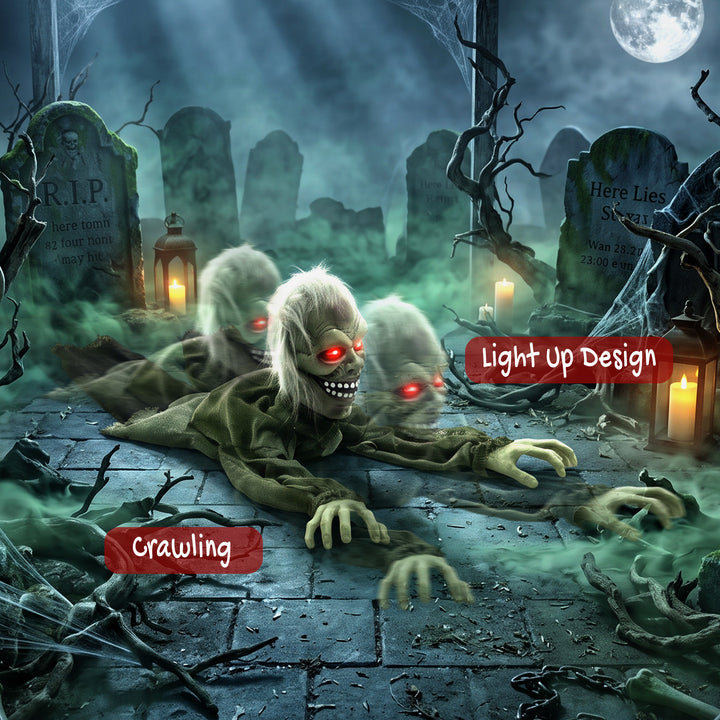 Halloween Decoration Halloween Animatronic Crawling Zombie with Light-