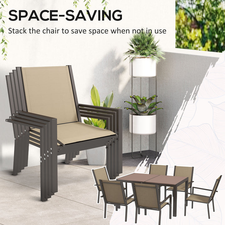 Outsunny 7 Pieces Garden Dining Set with Wood