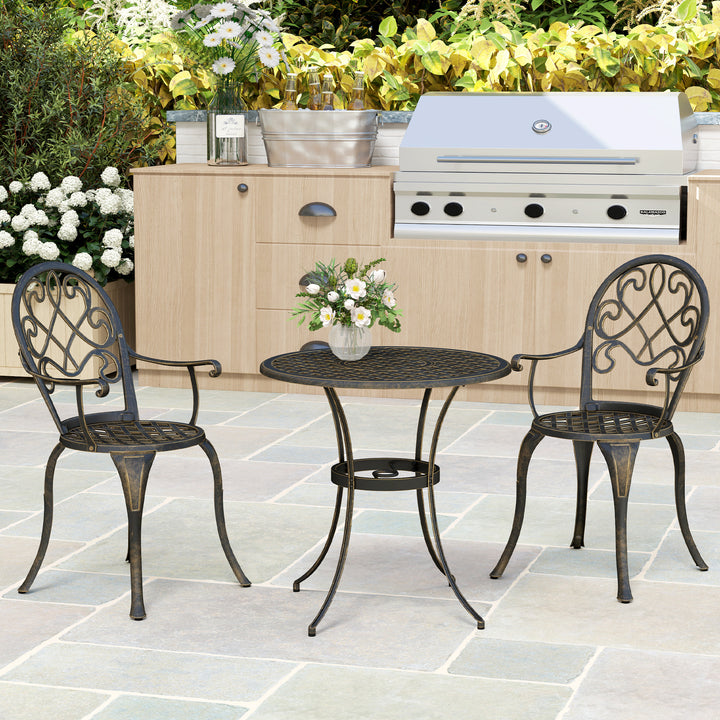 Three-Piece Elegant Aluminium Garden Set - Bronze Tone