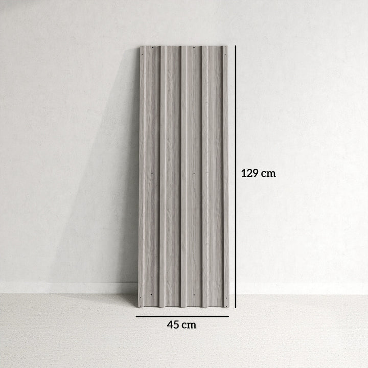 Set of 12 Corrugated Steel Roof Sheet Panels - Grey Wood Effect