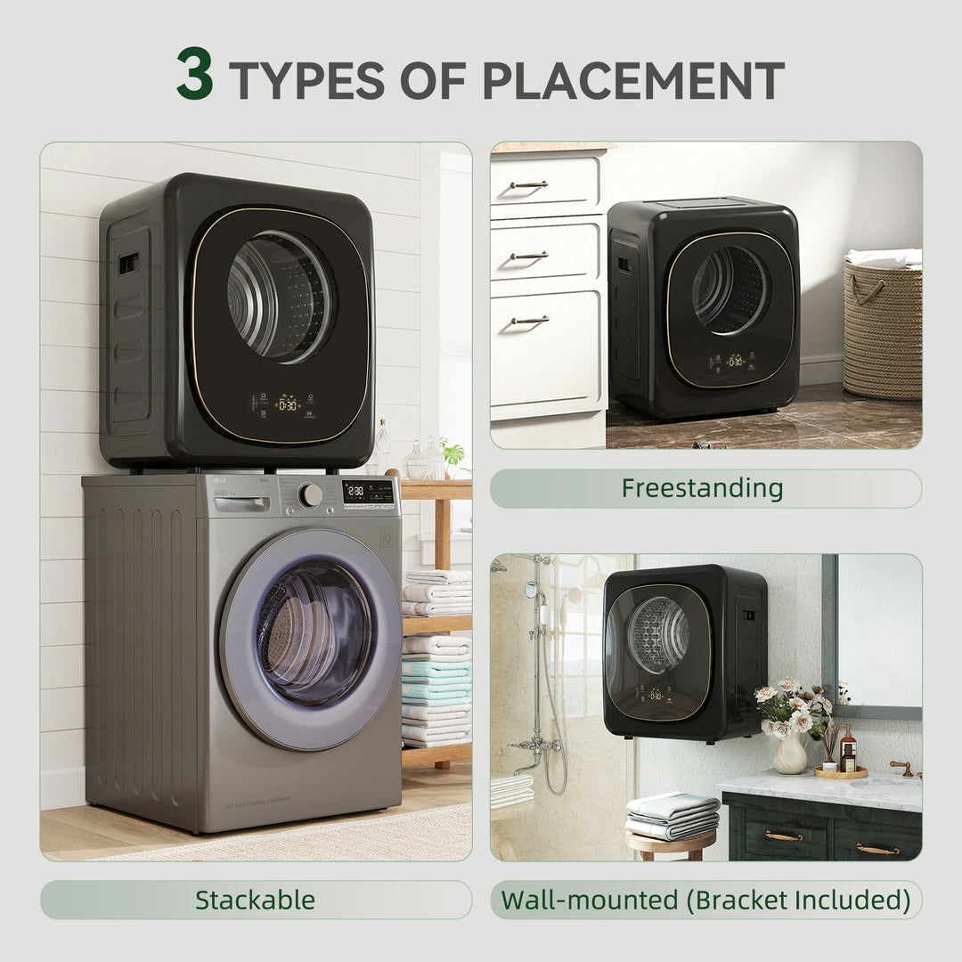 4kg Vented Tumble Dryer with 5 Drying Mode, 800W Compact Freestanding 