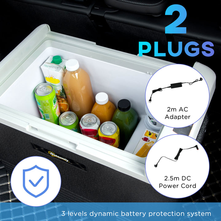 50L Car Refrigerator, Portable Compressor Car Fridge Freezer, Electric Cooler Box with 12/24V DC and 110-240V AC for Camping, Driving, Picnic, Down to -20℃