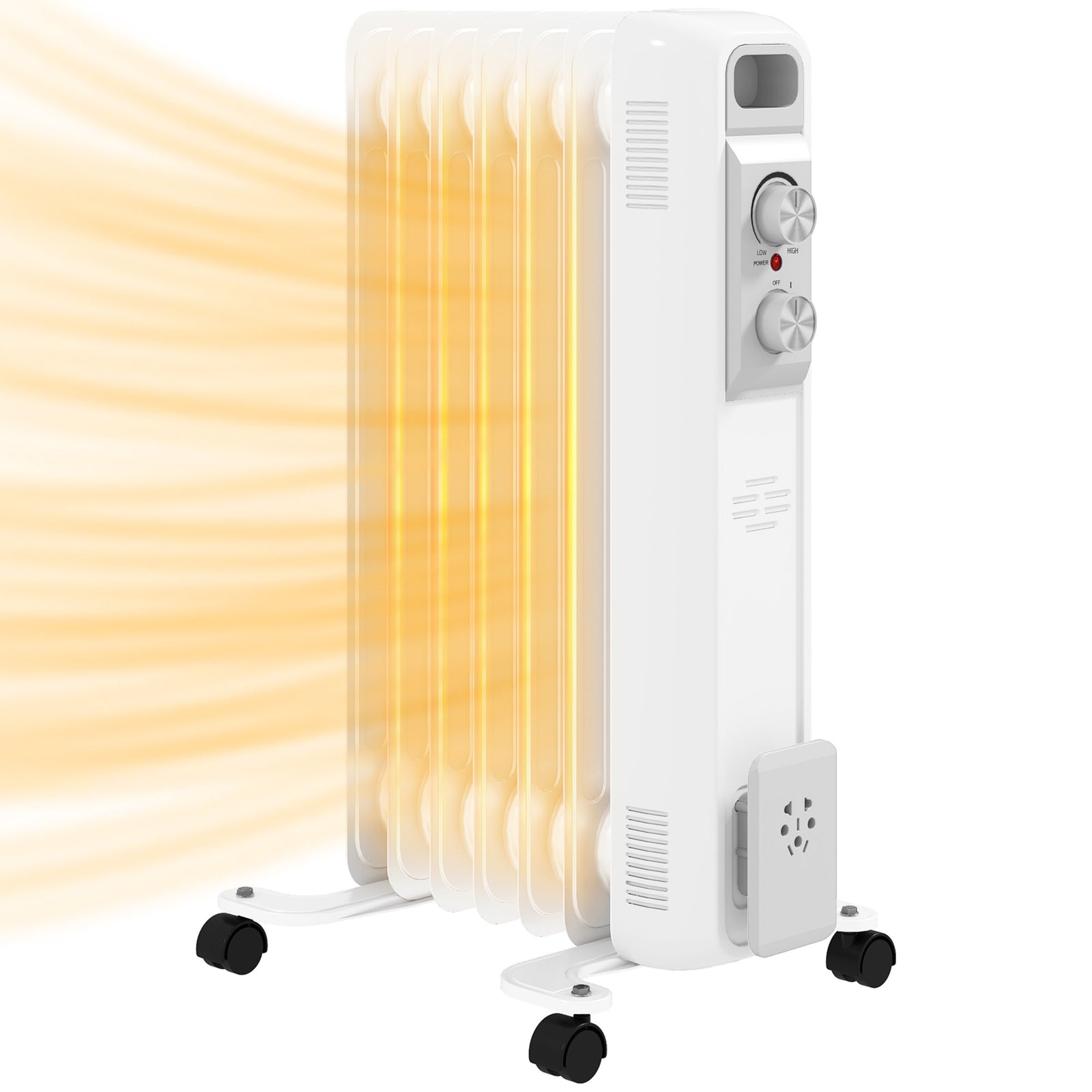 1.5kW Seven Fin Oil-Filled Radiator - White