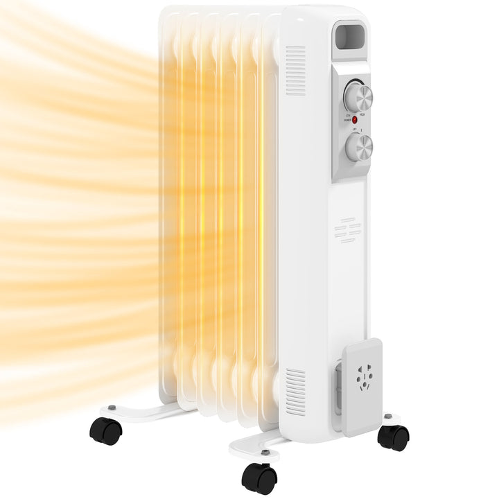 1.5kW Seven Fin Oil-Filled Radiator - White