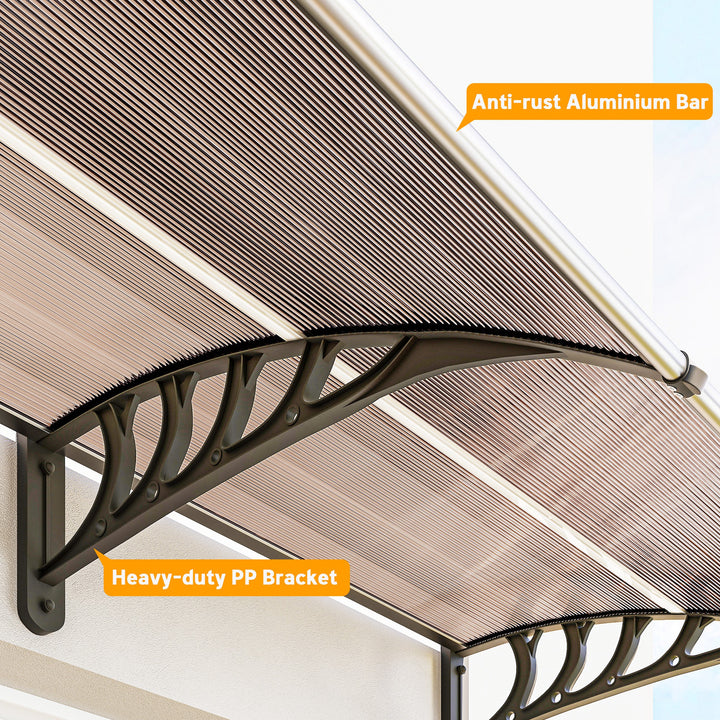 Front Door Canopy, Outdoor Awning, Rain Shelter, 303 x 96cm