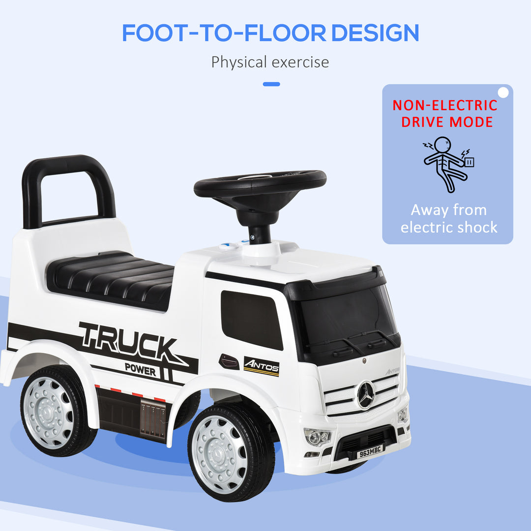 Compatible Kids Ride On Car Truck Mercedes Benz Licensed Toddler Foot To Floor Slider w/Under Seat Storage for 12 - 36 Months White
