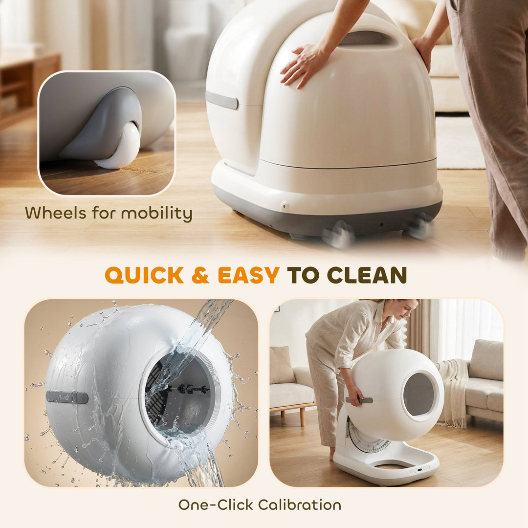 72L Self Cleaning Cat Litter Tray Automatic Cat Litter Box APP Control