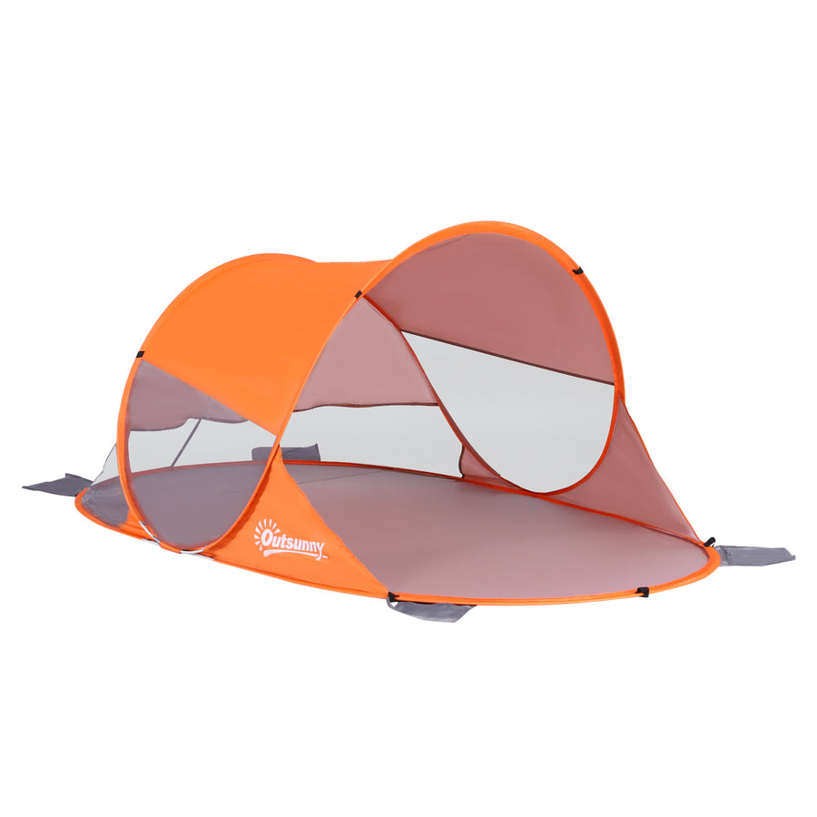 Fibreglass Frame 2 Person Pop-Up Lightweight Camping Tent Orange