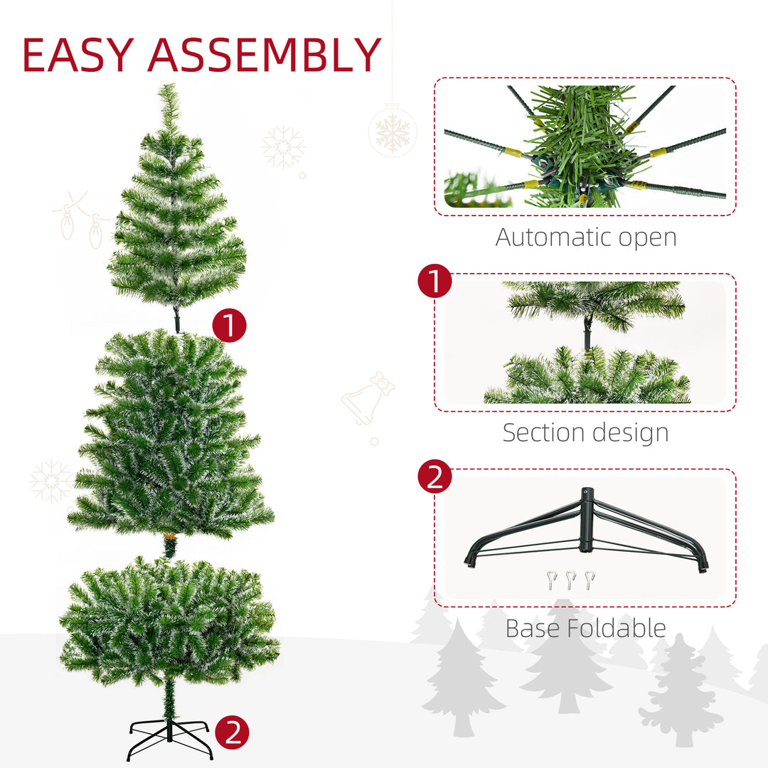 7FT Indoor Christmas Tree Artificial Decoration Xmas Gift with Metal Stand Branch Tips