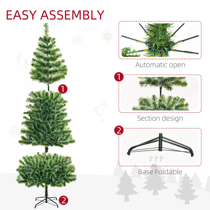 7FT Indoor Christmas Tree Artificial Decoration Xmas Gift with Metal Stand Branch Tips
