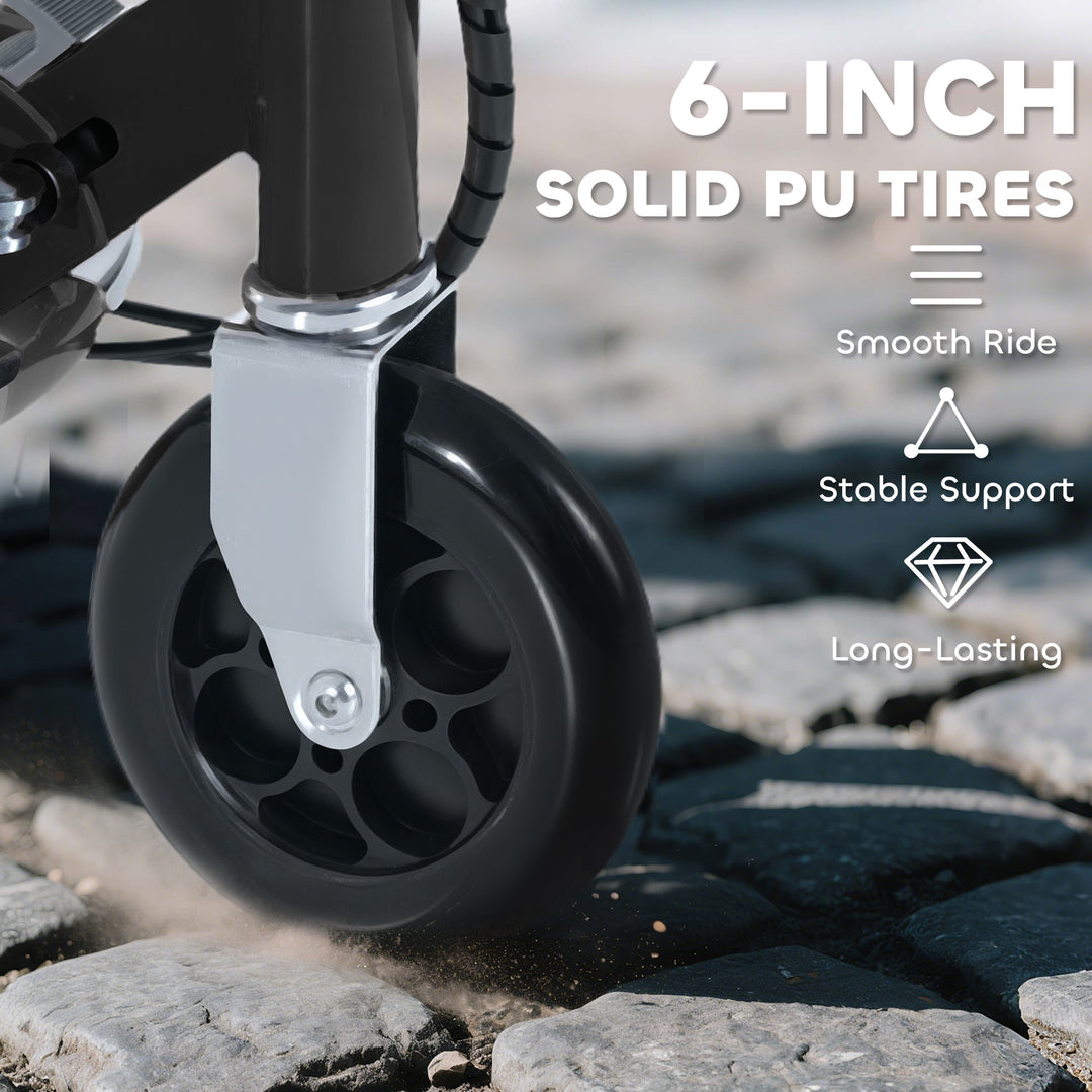 MCL Foldable Powered Scooter with Adjustable Seat, Brake, Black