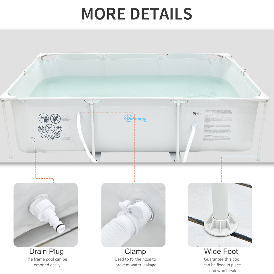 MCL Steel Frame Pool with Filter Pump, Filter Cartridge, Reinforced Sidewalls Rust Resistant Above Ground Swimming Pool 292 x 190 x 75cm, Grey