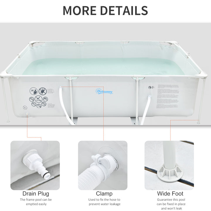 MCL Steel Frame Pool with Filter Pump, Filter Cartridge, Reinforced Sidewalls Rust Resistant Above Ground Swimming Pool 292 x 190 x 75cm, Grey