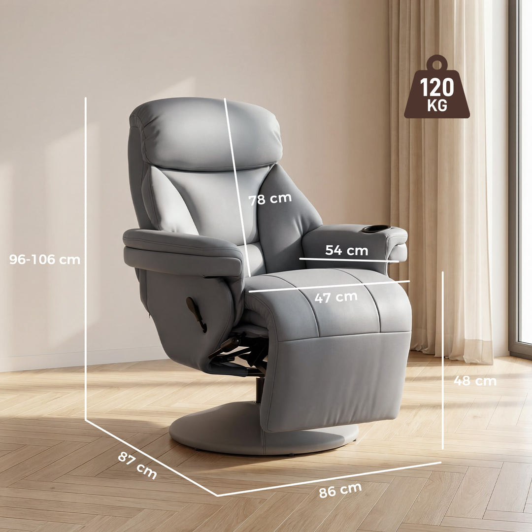 Upholstered Reclining Armchair, Manual Recliner Chair with Footrest an
