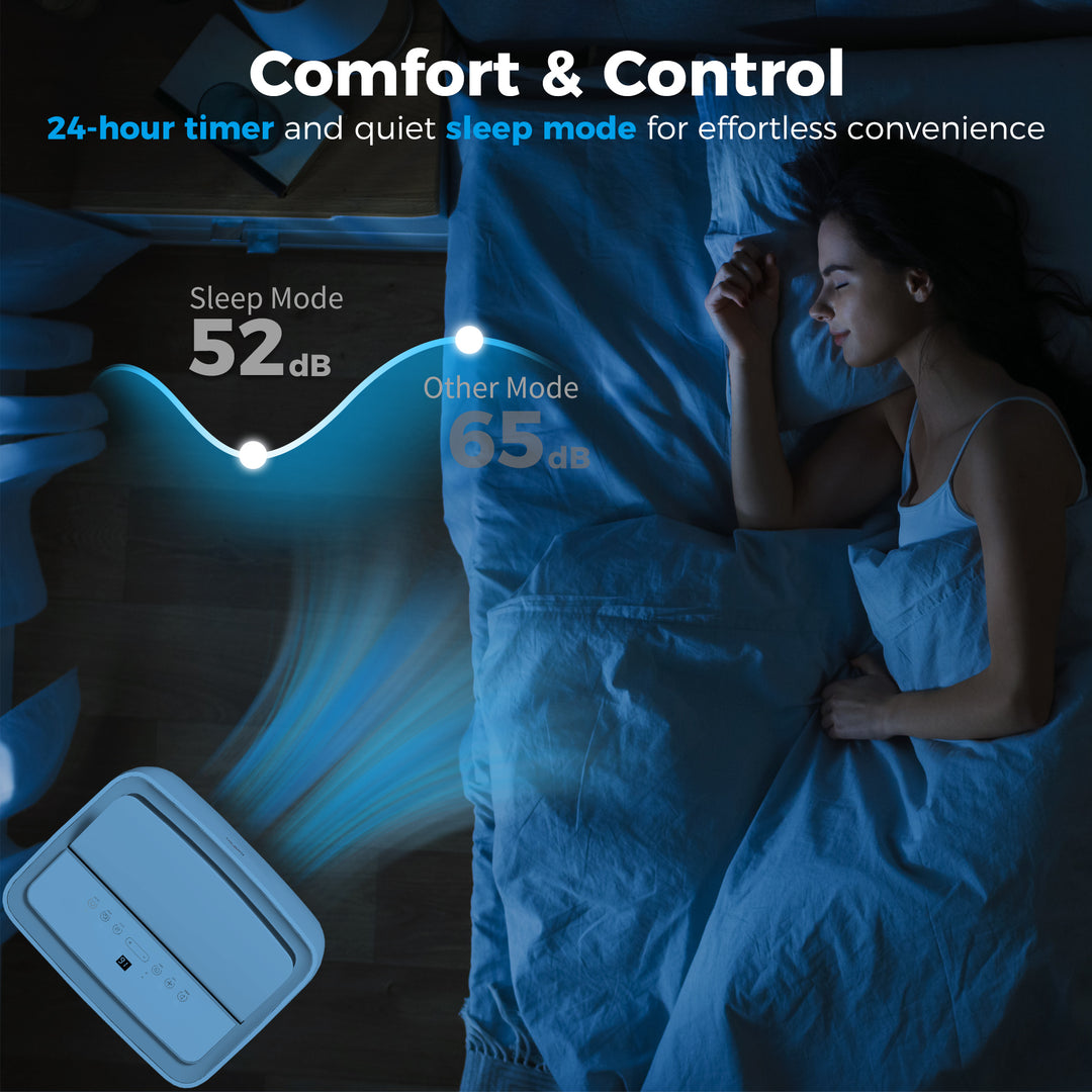 Portable Air Conditioner 12000 BTU, 4-in-1 Air Conditioning Unit, Dehumidifier, Cooling, Fan, Sleep Mode with 3 Speeds, Remote Control, LED Display, 24H Timer, Window Kit, Children Lock, 35m²