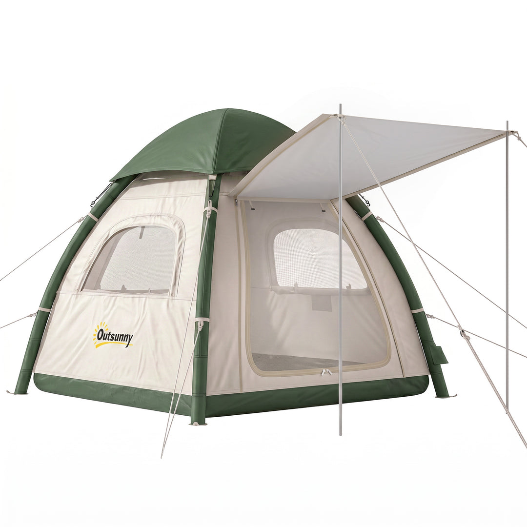 Inflatable Camping Tent with Rainfly, 3 Man Air Tent 3000mm Waterproof