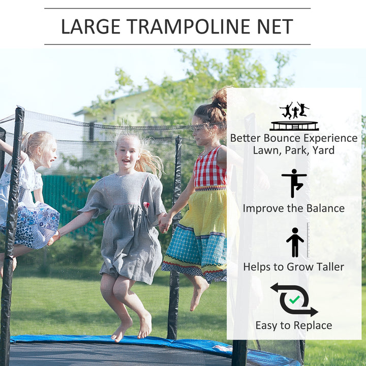 MCL 13ft Trampoline Net Replacement Safety Net Enclosure Net Spare w/ 8 Poles