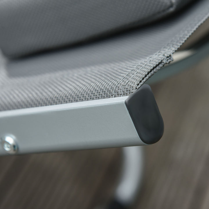 MCL Sun Lounger Reclining Chair Portable Armchair with Pillow for Garden Patio Outside Aluminium Frame, Dark Grey