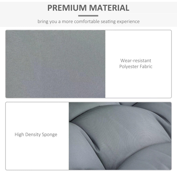 2Pcs Garden Tufted Pallet Cushions Seat Pad Back Cushion Indoor Outdoor Grey