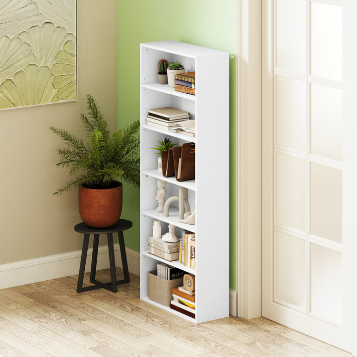 Six Shelf Bookcase - White