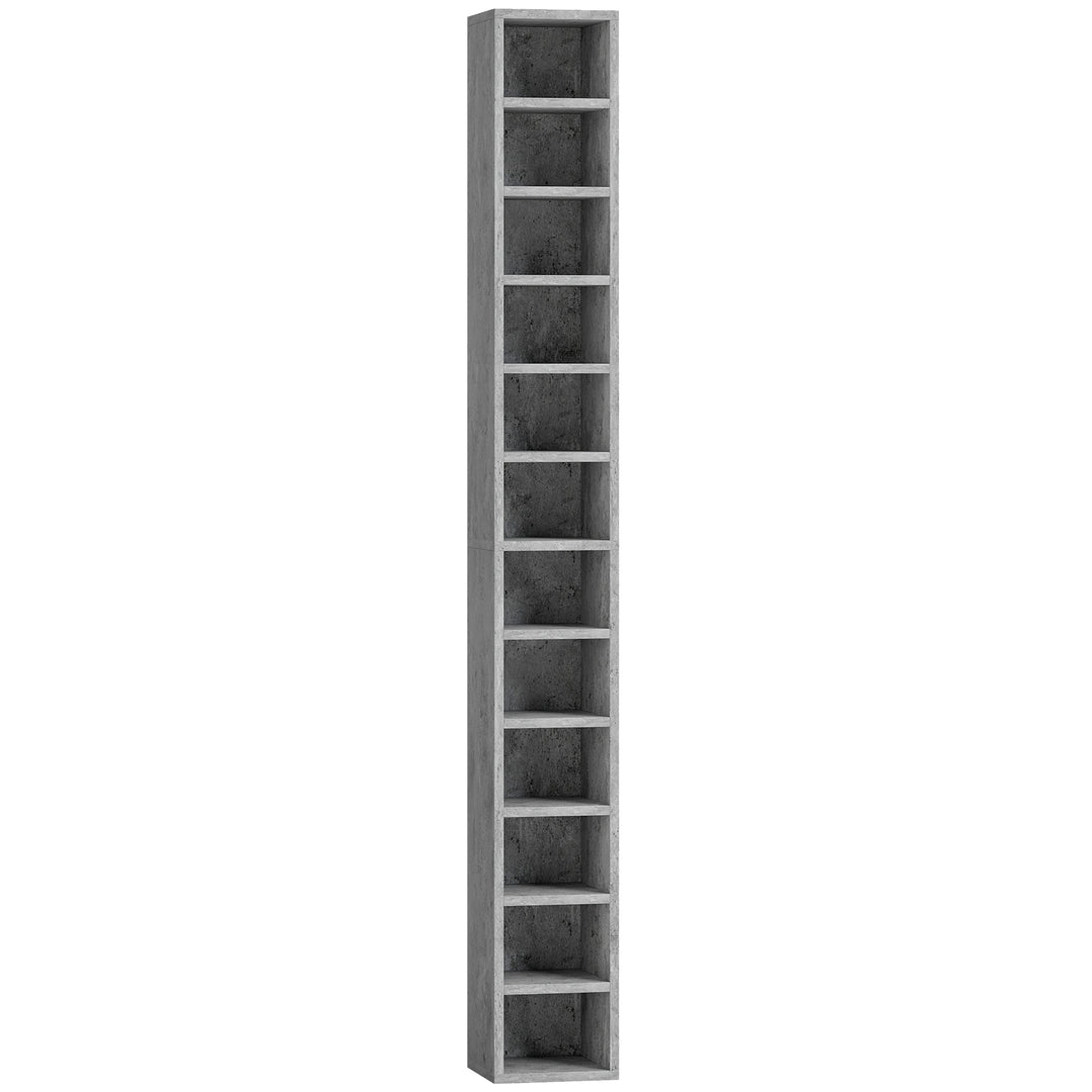 204 CD Tall Narrow Media Storage Tower - Cement Grey
