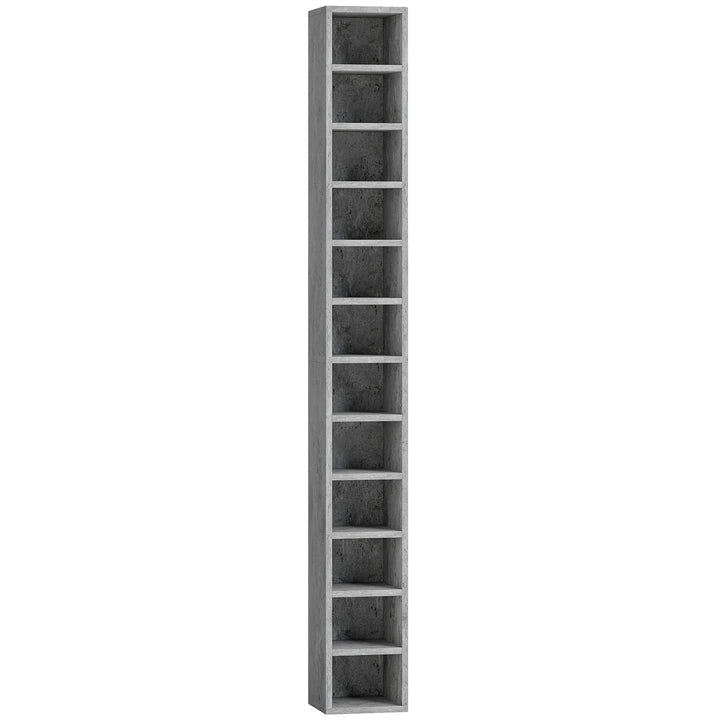 204 CD Tall Narrow Media Storage Tower - Cement Grey
