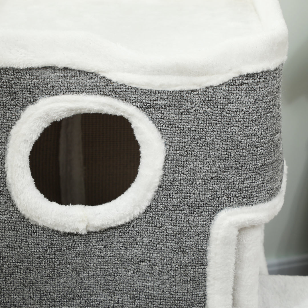 MCL 75 cm Cat Tree, Cat Tower Condo for Indoor Cats with Scratching Post, Jumping Platform, Grey