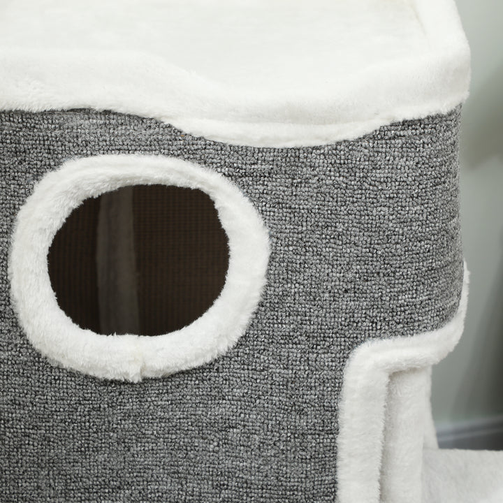 MCL 75 cm Cat Tree, Cat Tower Condo for Indoor Cats with Scratching Post, Jumping Platform, Grey