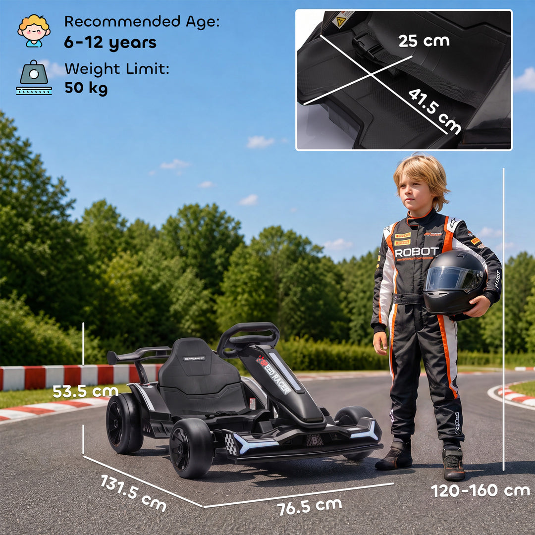 24V Electric Go Kart for Kids 6-12 Years with Drift Mode, Adjustable - view 3