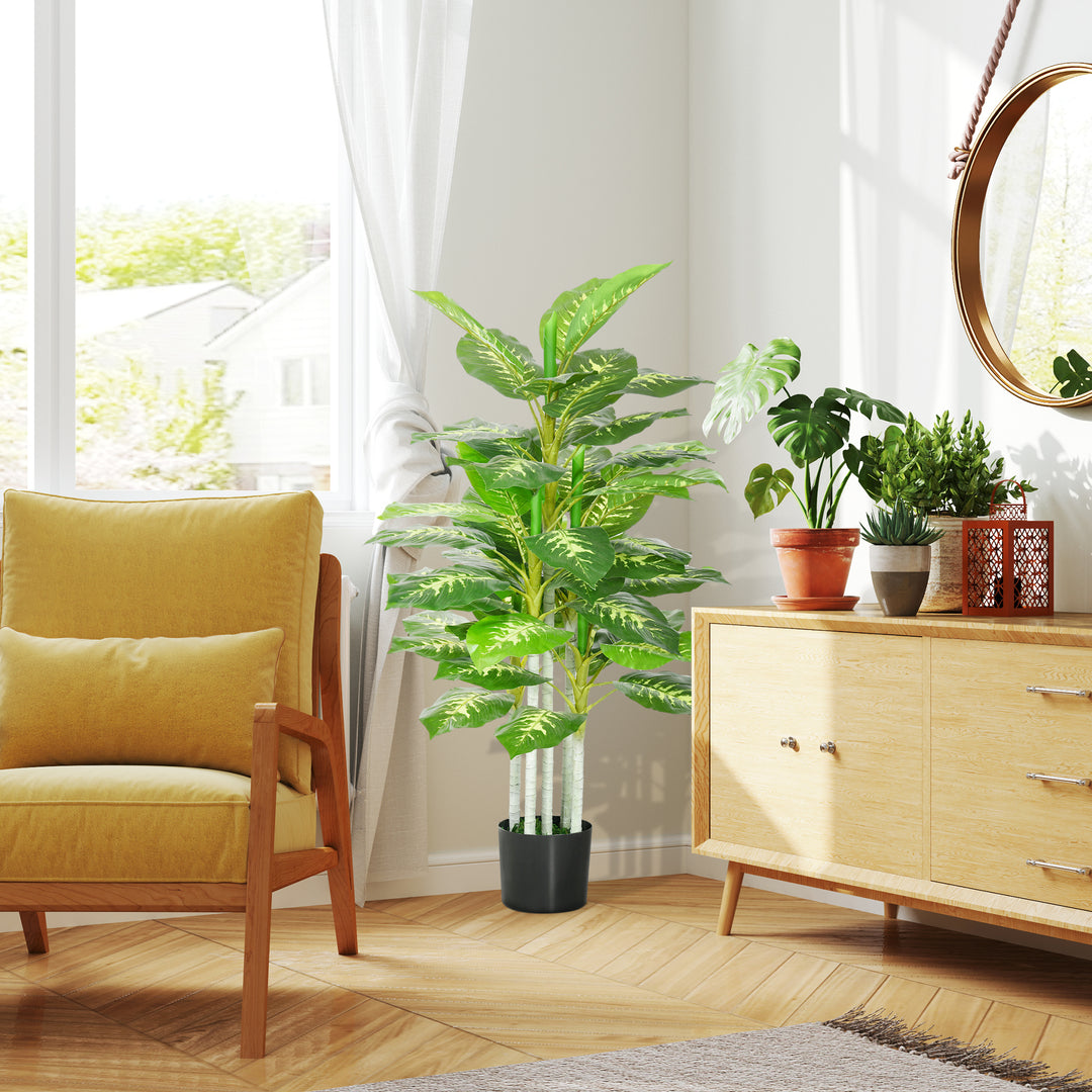 Artificial Evergreen Tree Fake Decorative Plant in Nursery Pot for Indoor Decor, 120cm