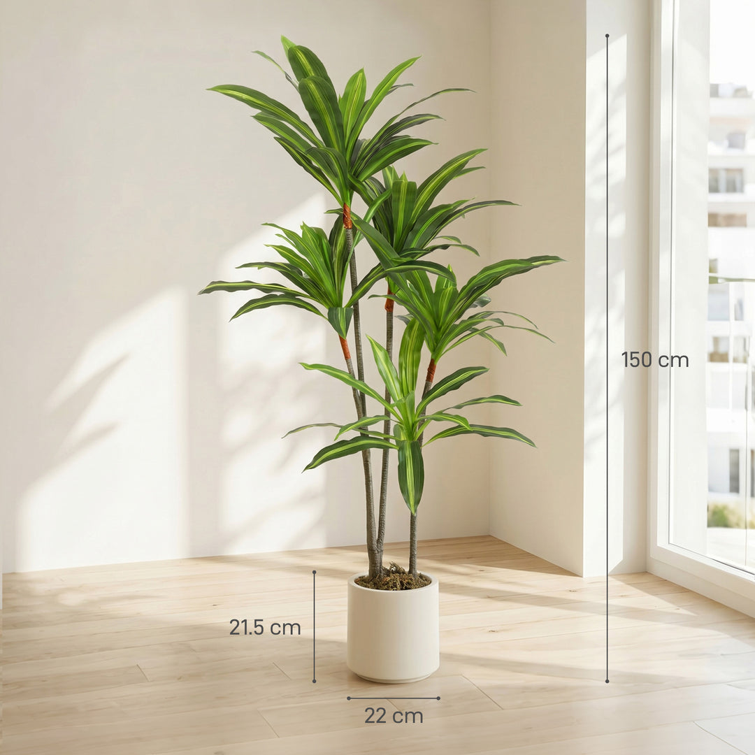150cm Lifelike Fake Tree, Artificial Dracaena Tree with Bendable Trunk