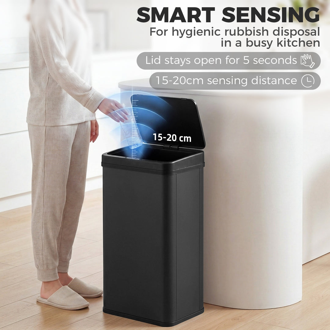 50L Sensor Bin with Soft-Close Lid, Stainless Steel Automatic Touchles