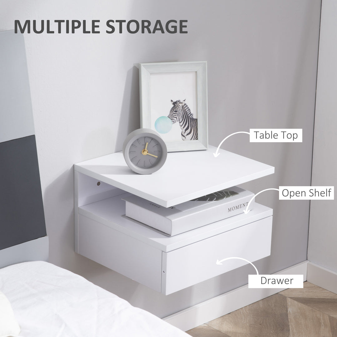 MCL Set of Two Floating Bedside Tables - White