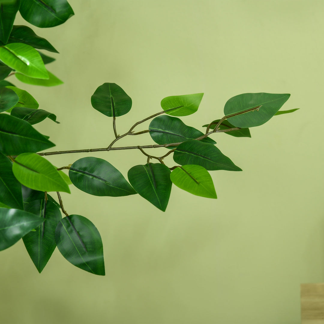 Artificial Ficus Tree, with Weighted Plant Pot - Green
