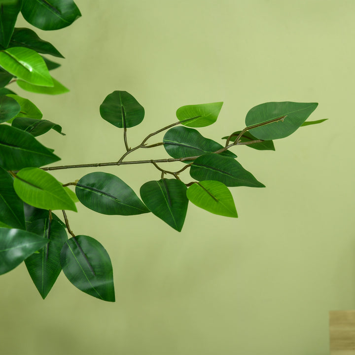 Artificial Ficus Tree, with Weighted Plant Pot - Green