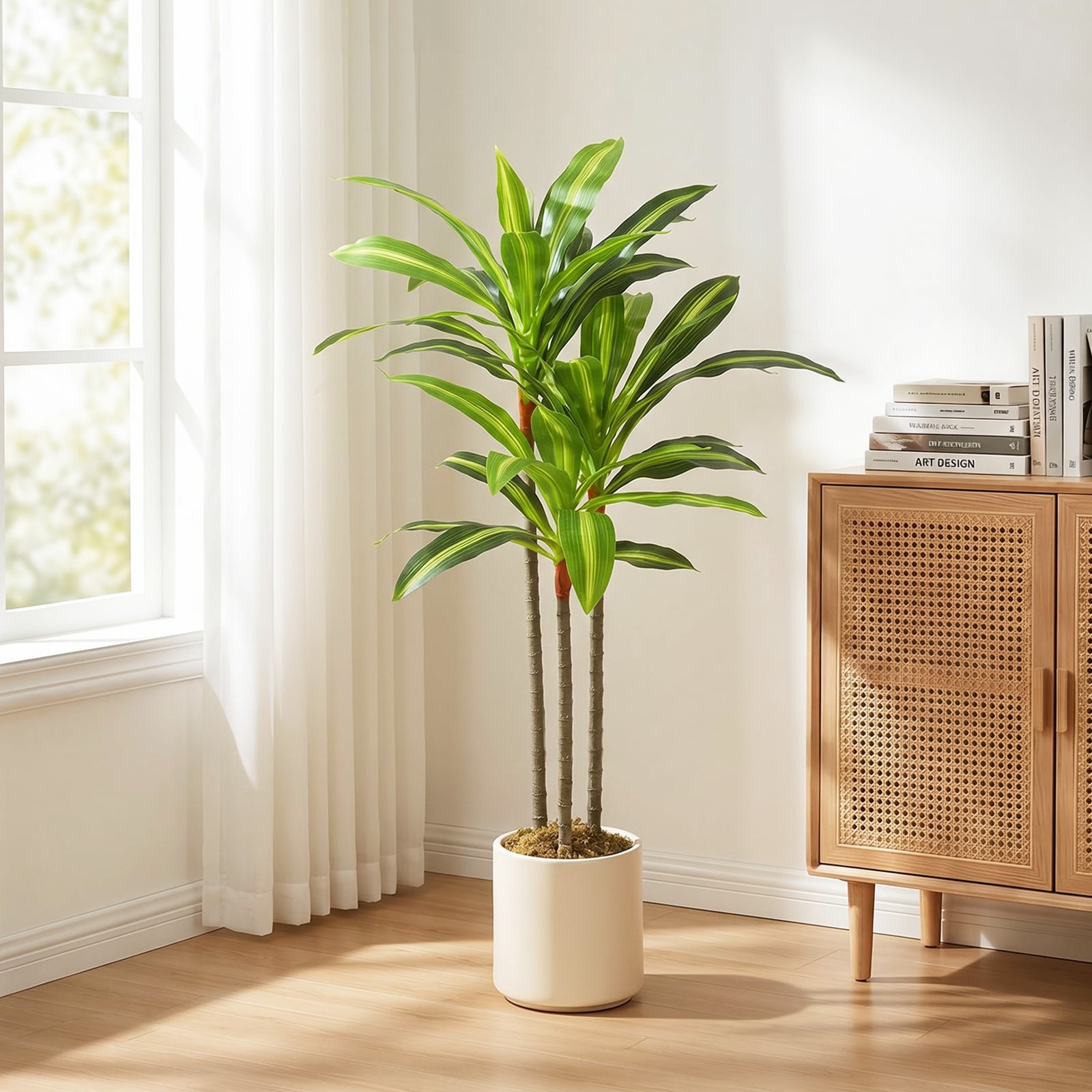90cm Lifelike Fake Tree, Artificial Dracaena Tree with Bendable Trunks