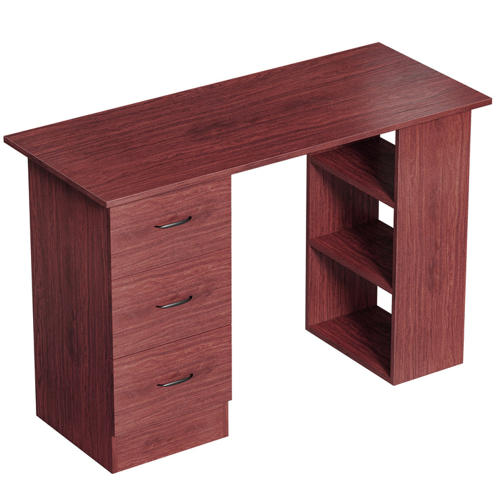 Computer Desk, Writing Table, PC Workstation with 3 Storage Shelves an